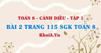Bài 2 trang 115 SGK Toán 8 tập 1 Cánh Diều